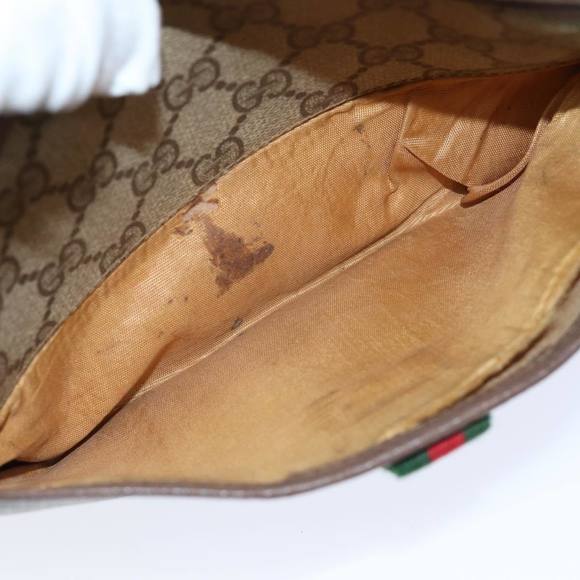 GUCCI GG Supreme Web Sherry Line Shoulder Bag Beige Green 116 02 089 Auth 73003 - Picture 10 of 16